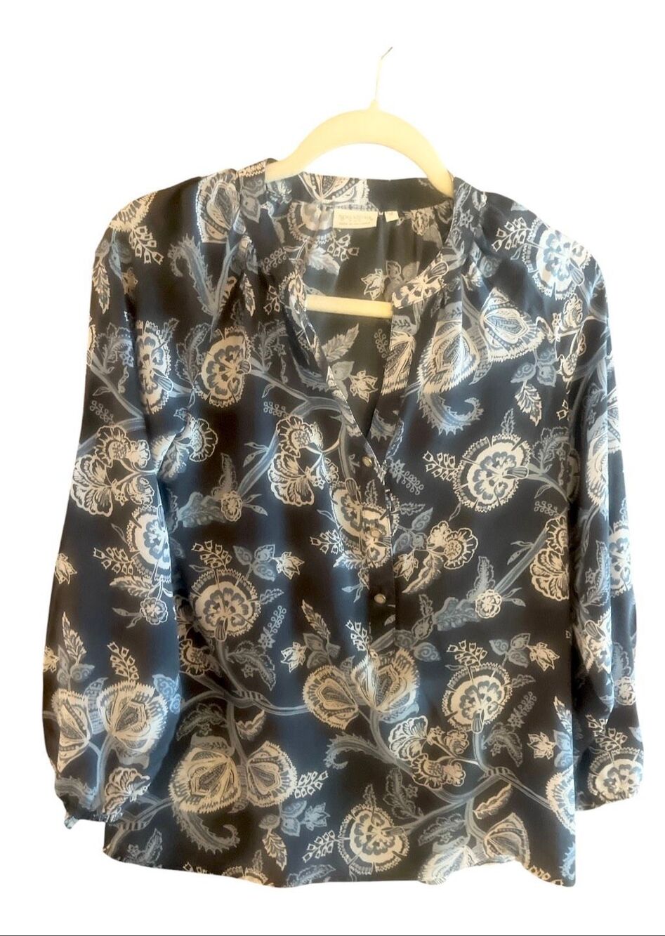 Spartina paisley blouse partial button front Medium